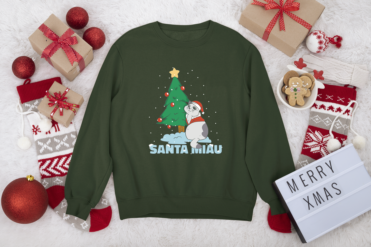 Katze Santa Miau Christmas Sweater