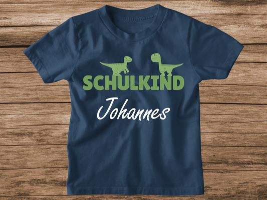 Schulkind 2023 Kinder T-Shirt | Dino Schulstart Shirt